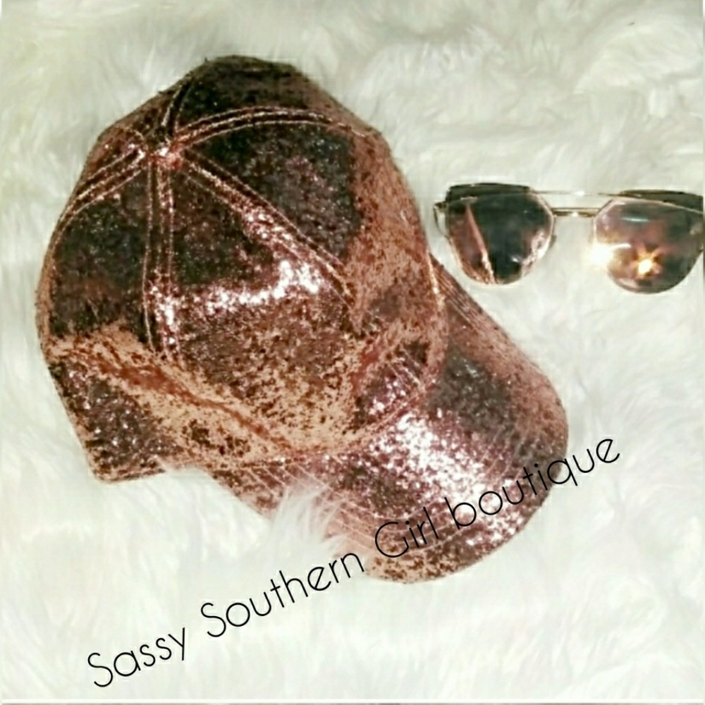 ⭐🆕Pink blush glitter baseball hat